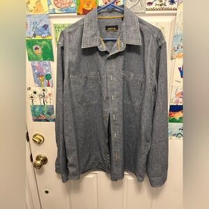 Orvis Tech Chambray Work Shirt Men’s Size Large Outdoors Button up Long Sleeve